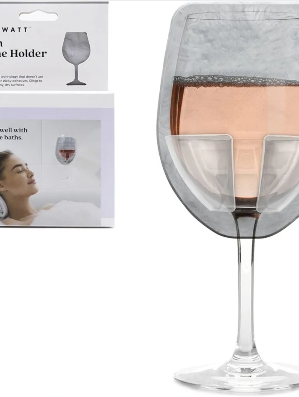 Wall-Mount Suction Wine Glass Holder with Stemware Support